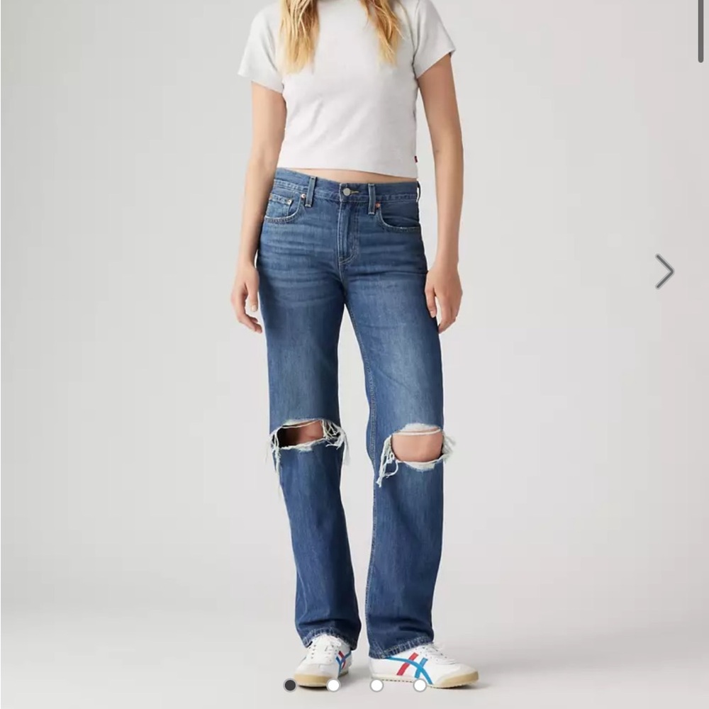 Levi’s Low Pro Straight Distressed Jeans